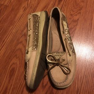 Gold glitter Sperry shoes